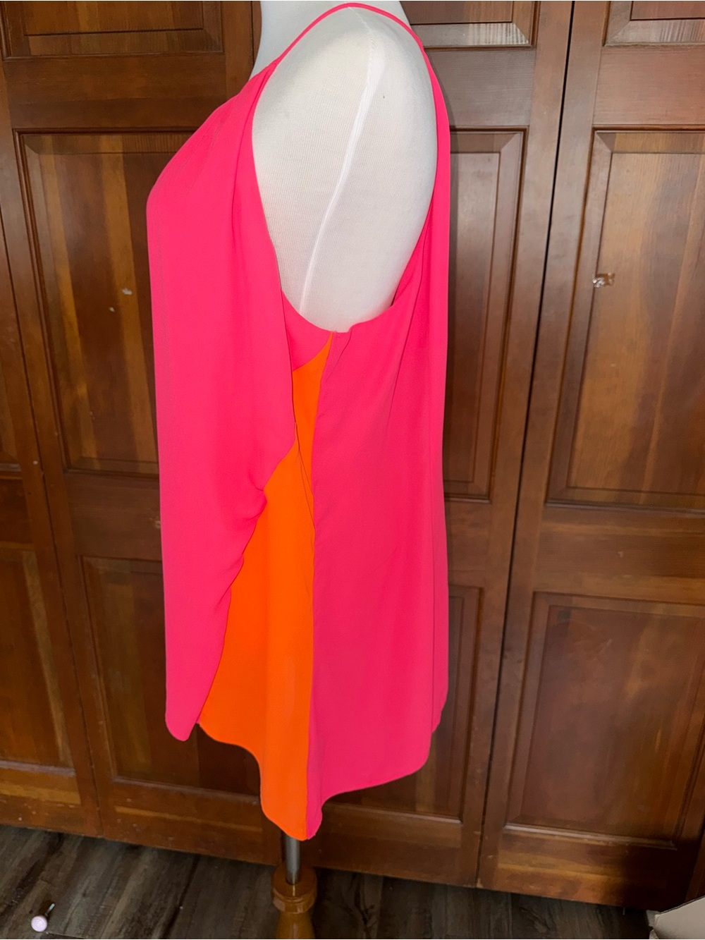 XL Barbiecore Girl’s Night Out Neon Bright Flowy Halter Layered Resort - Picture 6 of 9